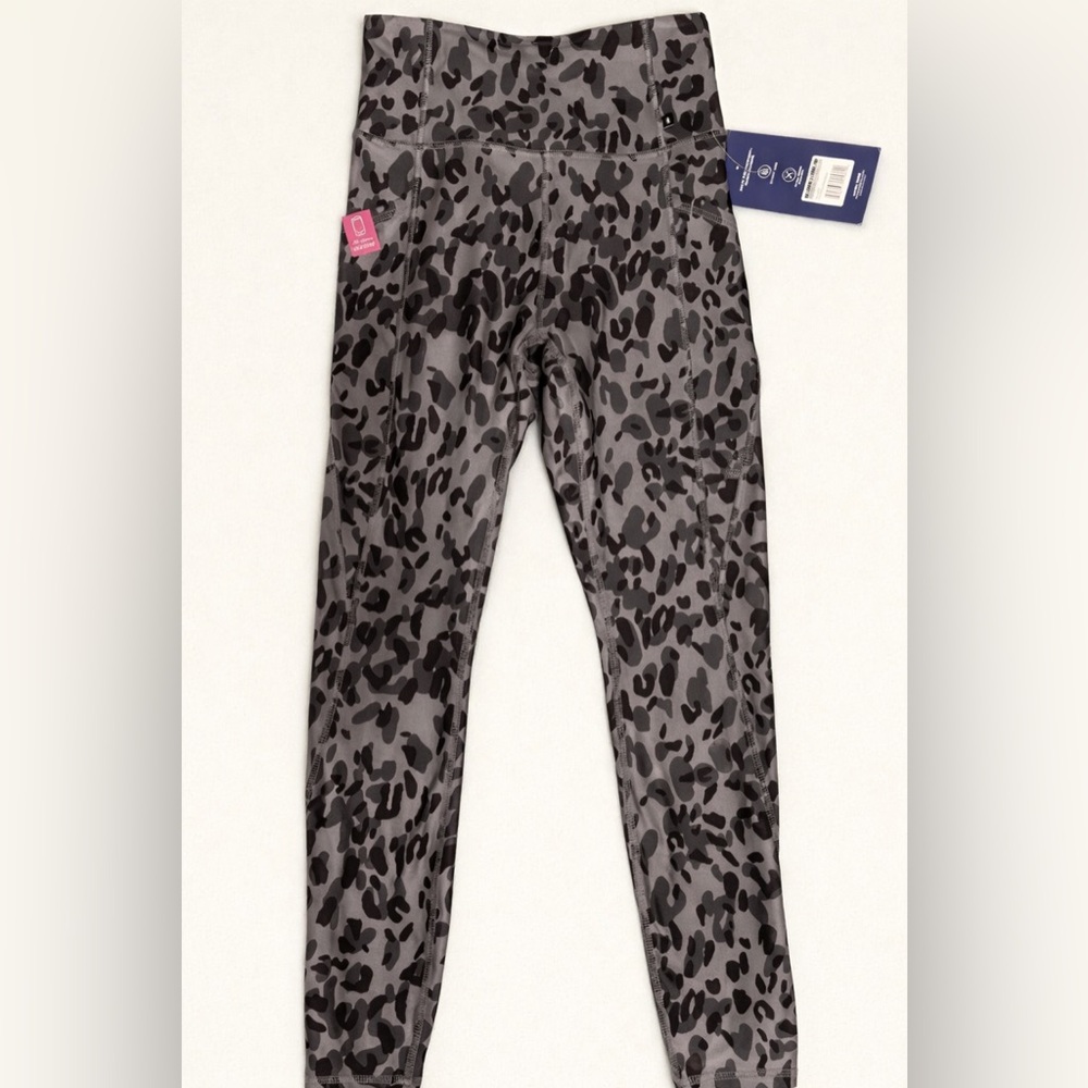 Marika Black and Gray Leopard Leggings
